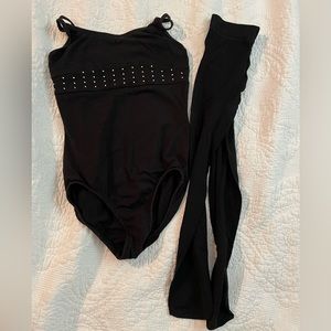 Leotard and tights size 7/8- black